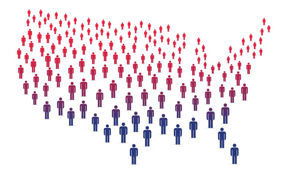 USA Map made of CAD patients